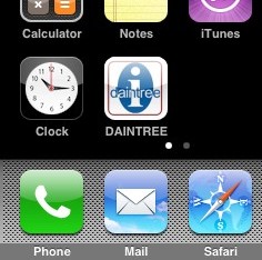 Daintree button on a mobile phone