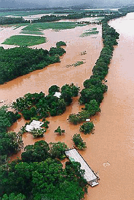 aerial photo of the 1996 flood